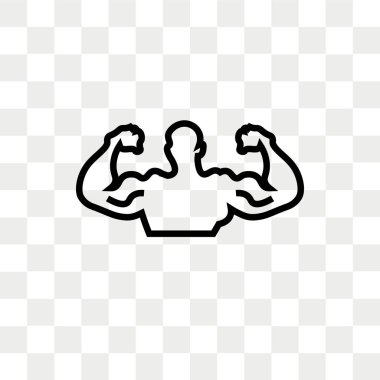 Saydam arka plan üzerinde kas logo kavramı izole kas vektör simgesi