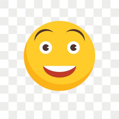 Saydam arka plan üzerinde mutlu logo kavramı izole mutlu vektör simgesi