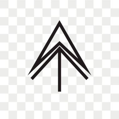 Yukarı ok vektör simgesi ok logo kavramı kadar şeffaf arka plan üzerinde izole