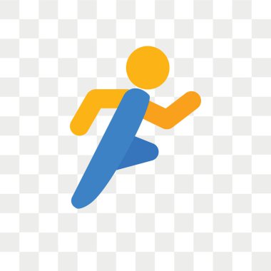 Saydam arka plan üzerinde Runner logo kavramı izole runner vektör simgesi