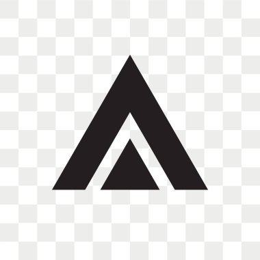 Saydam arka plan üzerinde üçgen logo kavramı izole üçgen vektör simgesi