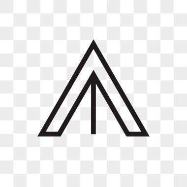 Yukarı ok vektör simgesi ok logo kavramı kadar şeffaf arka plan üzerinde izole