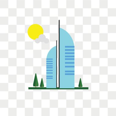Saydam arka plan üzerinde Burj al arab logo kavramı izole Burj al Arap vektör simgesi