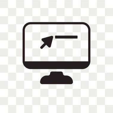 Monitör üzerinde şeffaf arka plan izole fare imleç vektör simgesi ile fare imleç logo kavramı ile izlemek