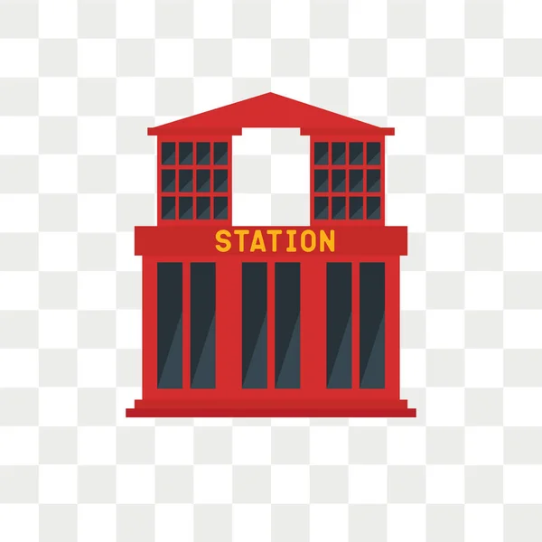 Station Vector Pictogram Geïsoleerd Transparante Achtergrond Station Logo Concept — Stockvector