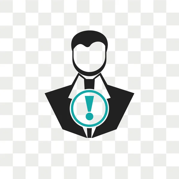 Gebruiker Waarschuwingspictogram Vector Geïsoleerd Transparante Achtergrond Gebruiker Waarschuwing Logo Concept — Stockvector