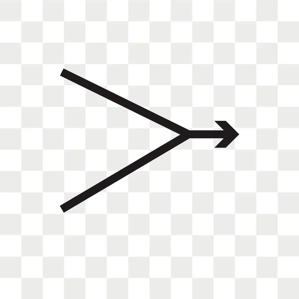 Flecha Derecha Icono Vector Aislado Sobre Fondo Transparente Concepto Logotipo — Vector de stock
