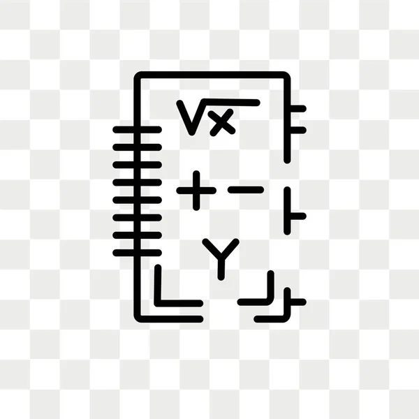 Icona Vettoriale Del Libro Matematica Isolata Sfondo Trasparente Concetto Del — Vettoriale Stock