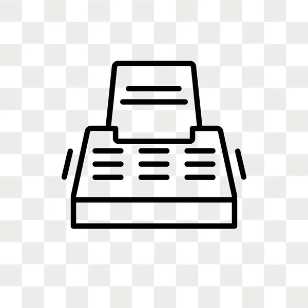Máquina Escribir Con Icono Vector Papel Aislado Sobre Fondo Transparente — Archivo Imágenes Vectoriales