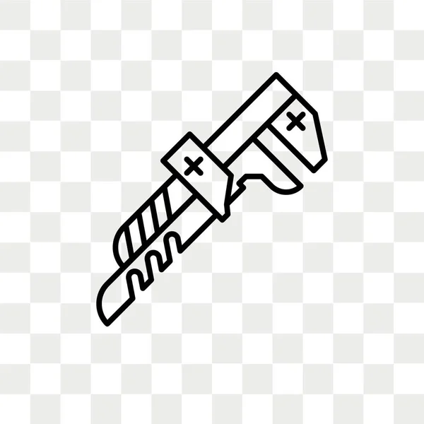 Llave Tubo Icono Vectorial Aislado Sobre Fondo Transparente Concepto Logotipo — Archivo Imágenes Vectoriales