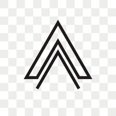 Yukarı ok vektör simgesi ok logo kavramı kadar şeffaf arka plan üzerinde izole