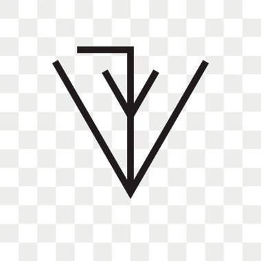 Ok vektör simgesi aşağı ok logosu kavram şeffaf arka plan üzerinde izole