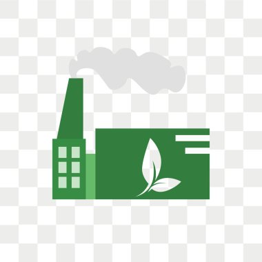 Saydam arka plan üzerinde fabrika logo kavramı izole fabrika vektör simgesi