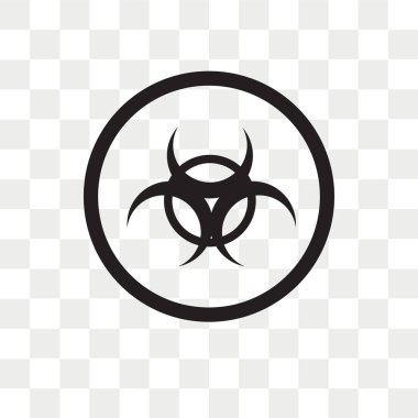Saydam arka plan üzerinde biyolojik uyarı logo kavramı izole biyolojik uyarı vektör simgesi