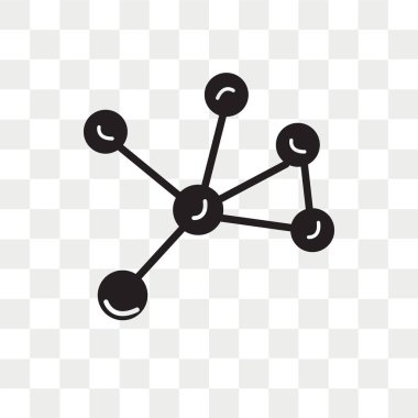 Saydam arka plan üzerinde moleküler yapılandırma logo kavramı izole moleküler yapılandırma vektör simgesi