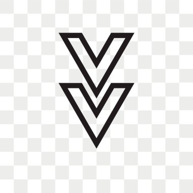 Ok vektör simgesi aşağı ok logosu kavram şeffaf arka plan üzerinde izole