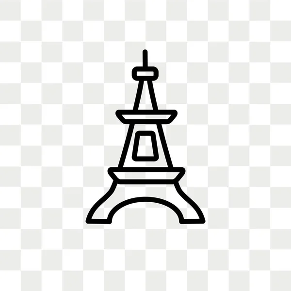 Eiffel Tower Wektor Ikona Białym Tle Przezroczystym Tle Koncepcja Logo — Wektor stockowy