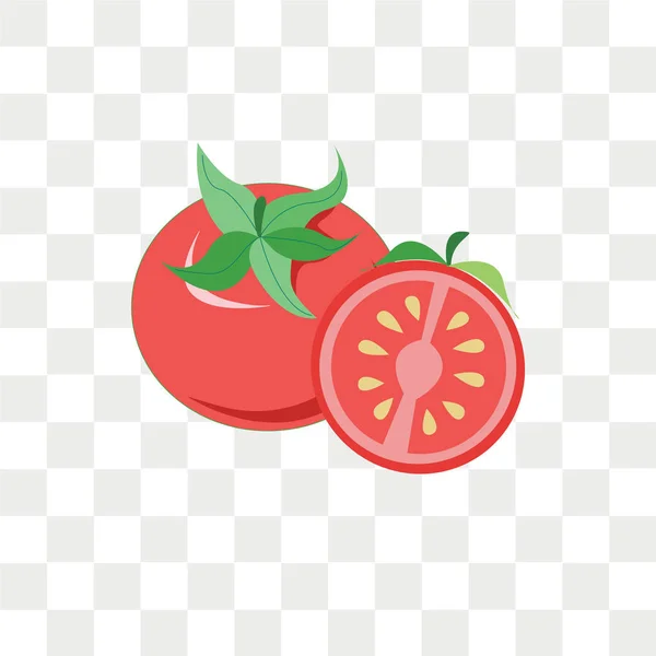 Icono Vector Tomate Aislado Sobre Fondo Transparente Concepto Logotipo Tomate — Vector de stock
