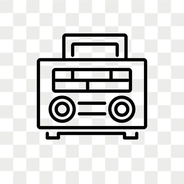 Radio Vector Icon Isolated Transparent Background Radio Logo Concept — Stock Vector