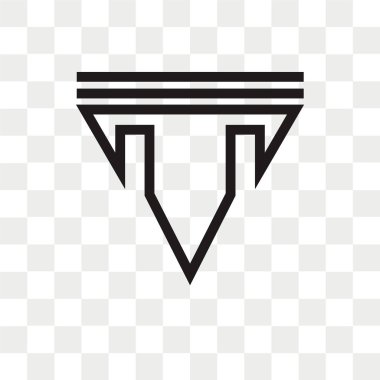 Ok vektör simgesi aşağı ok logosu kavram şeffaf arka plan üzerinde izole