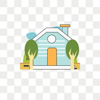 Saydam arka plan üzerinde ev logo kavramı izole House vektör simgesi