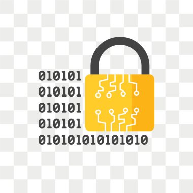 Saydam arka plan üzerinde şifreli logo kavramı izole şifreli vektör simgesi