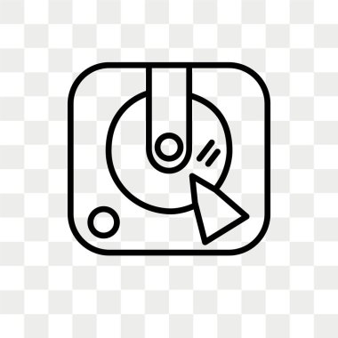 Şeffaf arka plan üzerinde sabit Disk logo kavramı izole Sabit Disk vektör simgesi