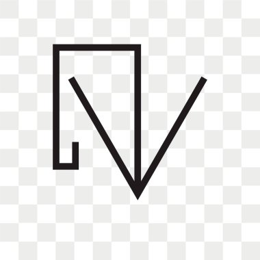 Ok vektör simgesi aşağı ok logosu kavram şeffaf arka plan üzerinde izole