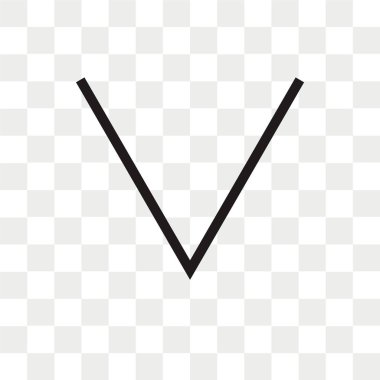 Ok vektör simgesi aşağı ok logosu kavram şeffaf arka plan üzerinde izole