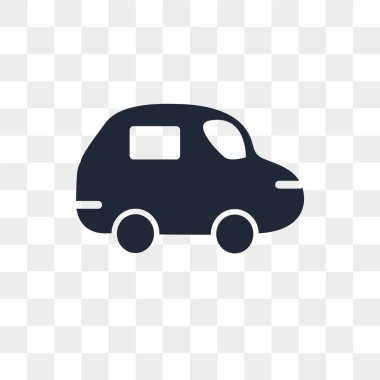 Saydam arka plan üzerinde araba logosu kavramı izole araba vektör simgesi