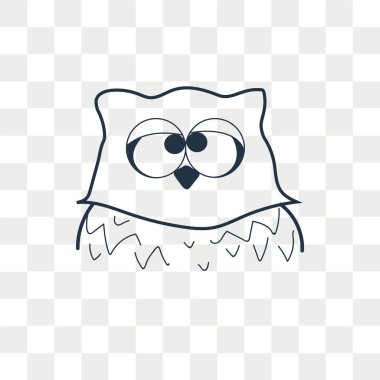 Saydam arka plan üzerinde baykuş logo kavramı izole baykuş vektör simgesi