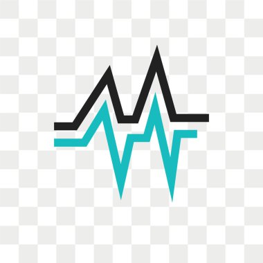 Saydam arka plan üzerinde veri dalga logo kavramı izole veri dalga vektör simgesi