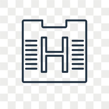 Saydam arka plan üzerinde helikopter pisti logo kavramı izole helikopter pisti vektör simgesi