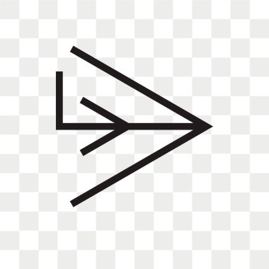 Saydam arka plan üzerinde sağ ok logo kavramı izole sağ ok vektör simgesi