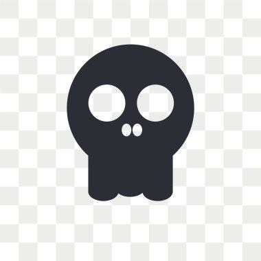 Saydam arka plan üzerinde kafatası logo kavramı izole kafatası vektör simgesi