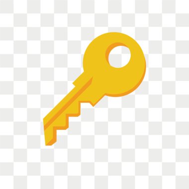 Saydam arka plan üzerinde anahtar logo kavramı izole anahtar vektör simgesi