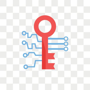 Saydam arka plan üzerinde sayısal anahtar kavram izole dijital anahtar vektör simgesi