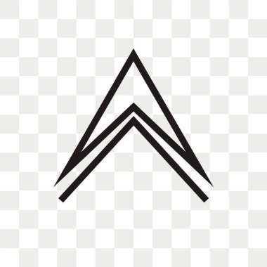 Yukarı ok vektör simgesi ok logo kavramı kadar şeffaf arka plan üzerinde izole