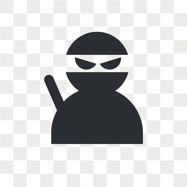 Ninja Icono Vectorial Aislado Sobre Fondo Transparente Concepto Logotipo Ninja — Vector de stock