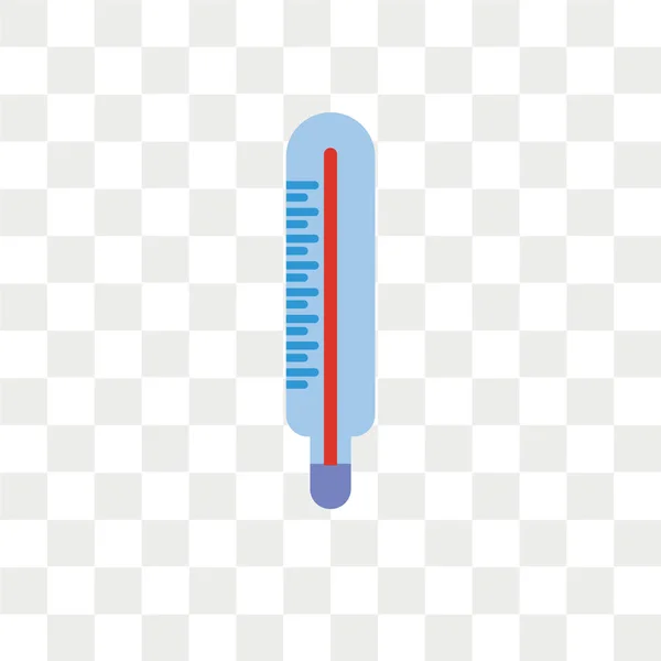 温度计矢量图标隔离在透明背景 温度计徽标概念 — 图库矢量图片