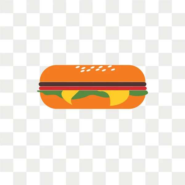 Sandwich Vector Pictogram Geïsoleerd Transparante Achtergrond Sandwich Logo Concept — Stockvector
