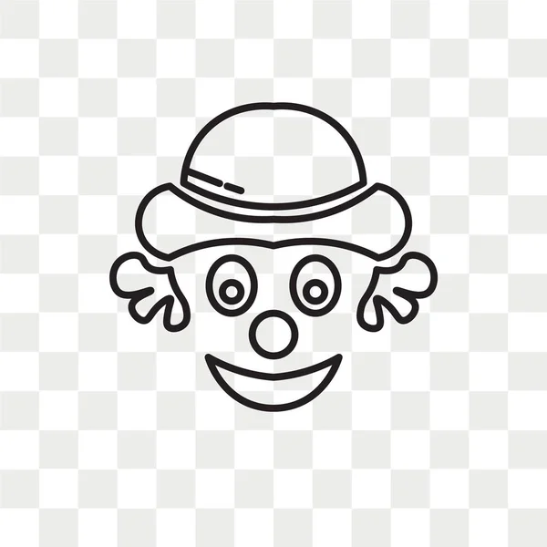 Clown Vektor Ikonen Isolerad Transparent Bakgrund Clown Logotyp Koncept — Stock vektor