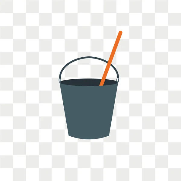 Emmer Vector Pictogram Geïsoleerd Transparante Achtergrond Bucket Logo Concept — Stockvector