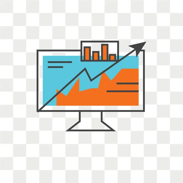 Analytics Vector Icon Isolated Transparent Background Analytics Logo Concept — Stock Vector