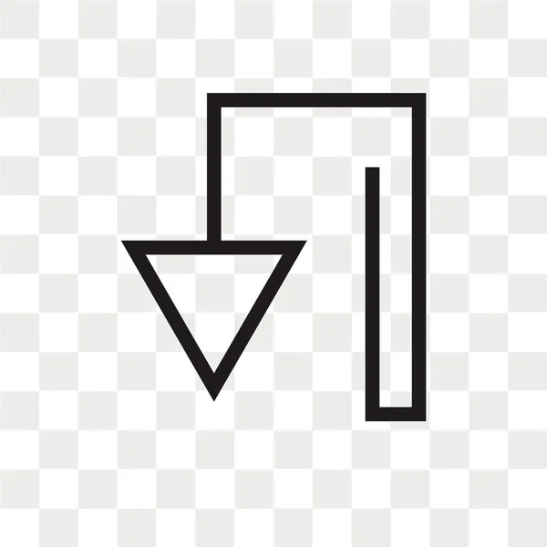 Векторна Піктограма Стрілки Вниз Ізольовано Прозорому Фоні Концепція Логотипу Стрілки — стоковий вектор