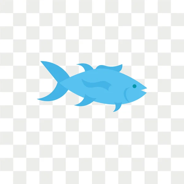 Tonfisk Vektor Ikonen Isolerad Transparent Bakgrund Tonfisk Logotyp Koncept — Stock vektor