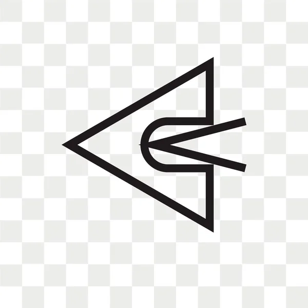 Lewa Strzałka Wektor Ikona Białym Tle Przezroczystym Tle Koncepcja Logo — Wektor stockowy