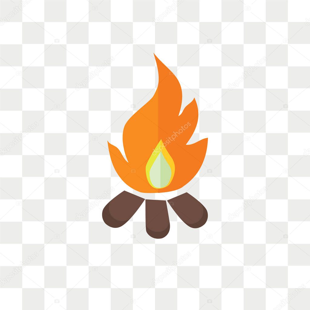Bonfire vector icon isolated on transparent background, Bonfire logo concept