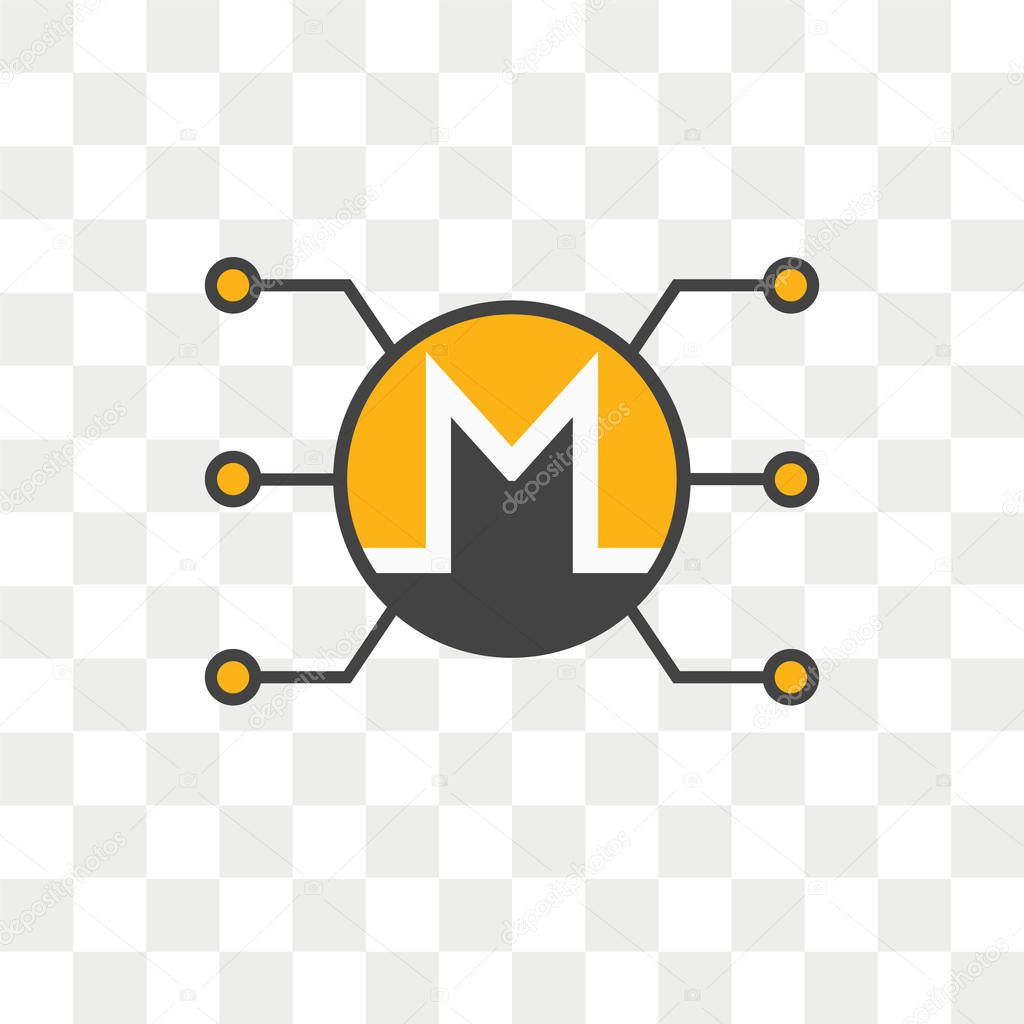 Monero vector icon isolated on transparent background, Monero logo concept