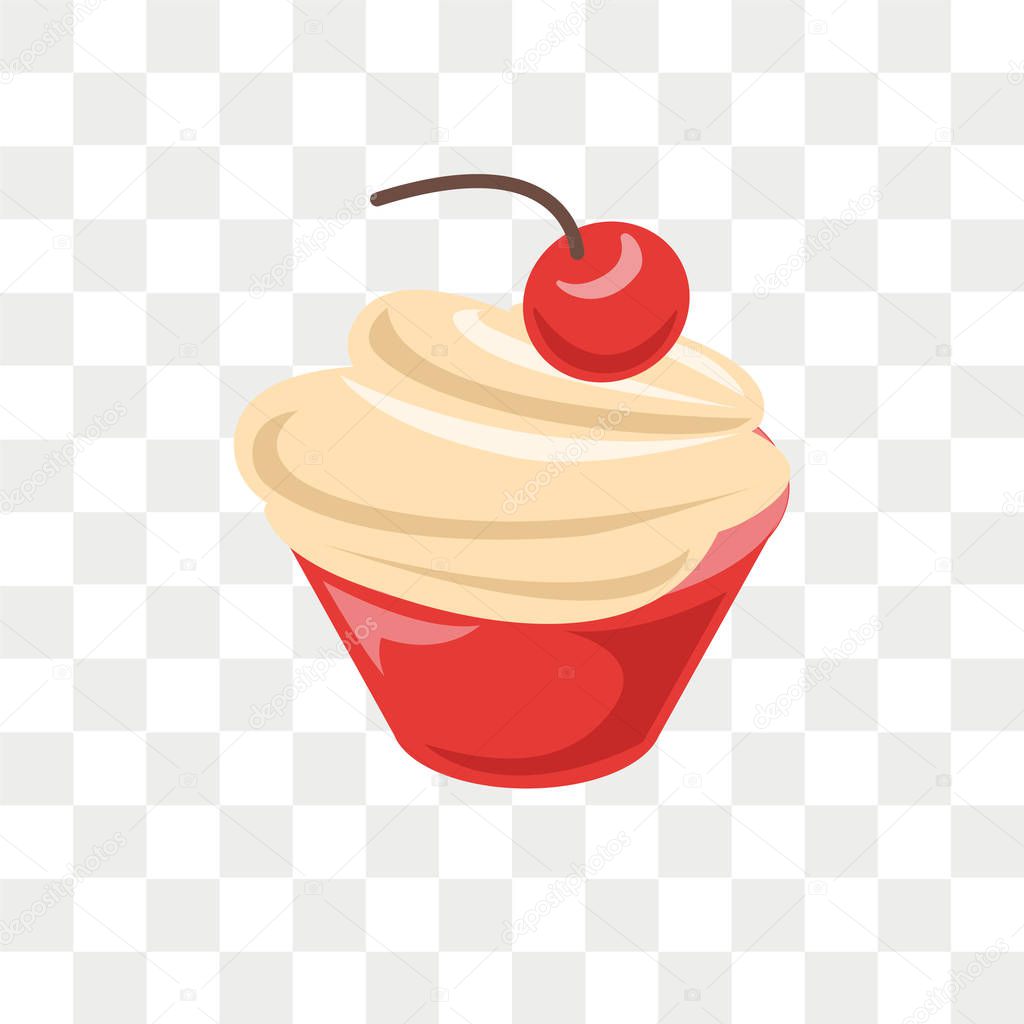Cupcake vector icon isolated on transparent background, Cupcake logo concept